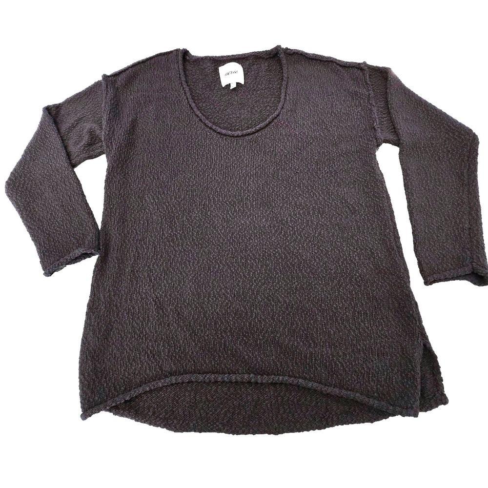 Aerie Grunge Sweater Womens XS‎ Black Knit Pullover Soft Textured Long Sleeve